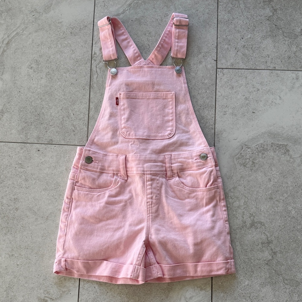 Levi's Light Pink Kids Overalls sz 7 - Picture 3 of 8